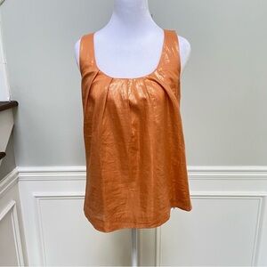 J. Crew Metallic Orange Sleeveless Blouse S